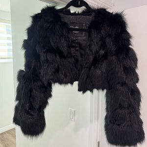 Black Fox fur cropped jacket